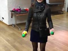 Polish GF in Black Pantyhose