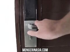 Young Filipino maid can barely take his big dick