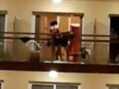 Public sex on the balcony