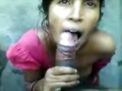 Indian maid sucker her owners cock