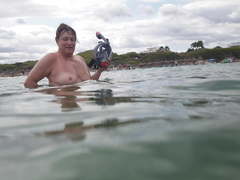 Chrissi nude swimming in Mallorca
