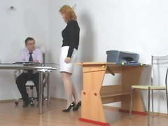 Naughty student getting punished by teacher