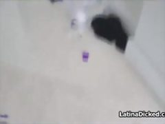 Messy and perky Latina room mate fucked