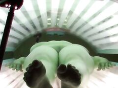 Huge Natural Tits in Solarium