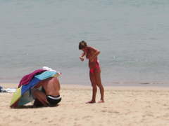 Topless at the beach voyeur OON only one naked